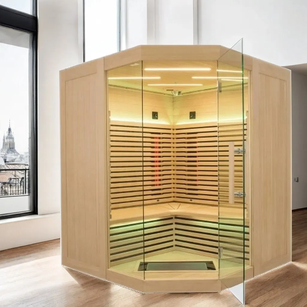 Hemlock-infraroodsauna voor 3-4 personen voor thuis