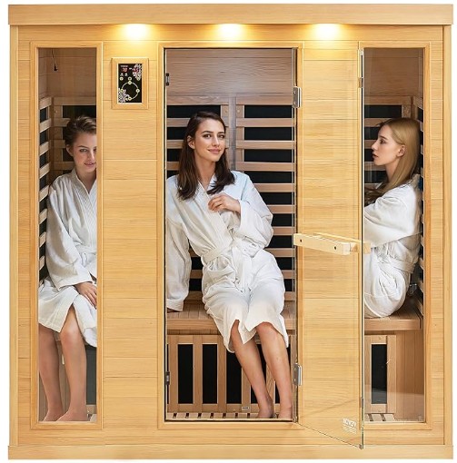 Binnen 4-persoons Hemlock Infrarood Sauna Room